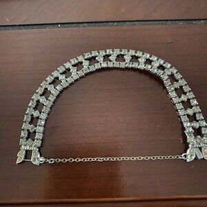 1950's 2 Strand Brillant Clear Rhinestone Bracelet